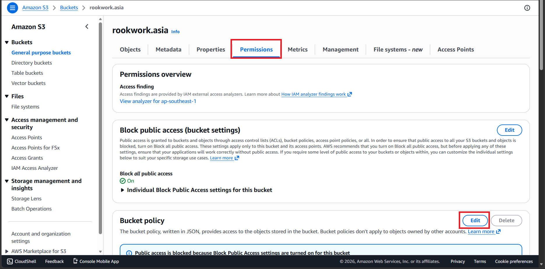 Click Save changes to save the policy